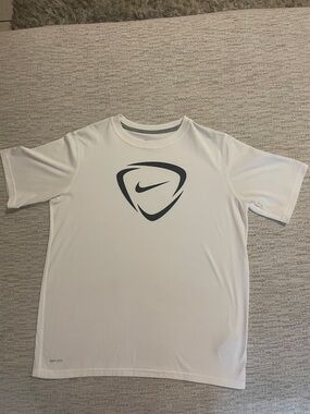 Nike White Tee with Black Logo Graphic